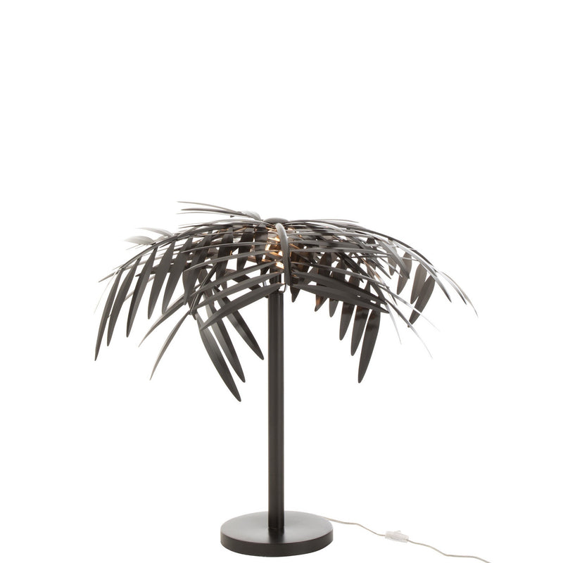 Exquisite Palm Leaves Table Lamp - Black metal work of art for your home 