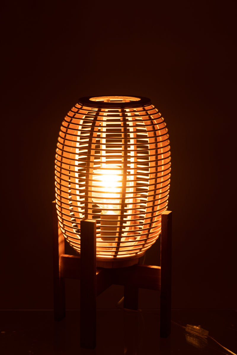 Natuurlijke vloerlamp van hout en bamboe - 54 cm hoog in authentiek design