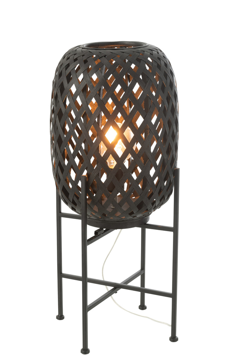 Bamboo Noir vloerlamp met metalen frame