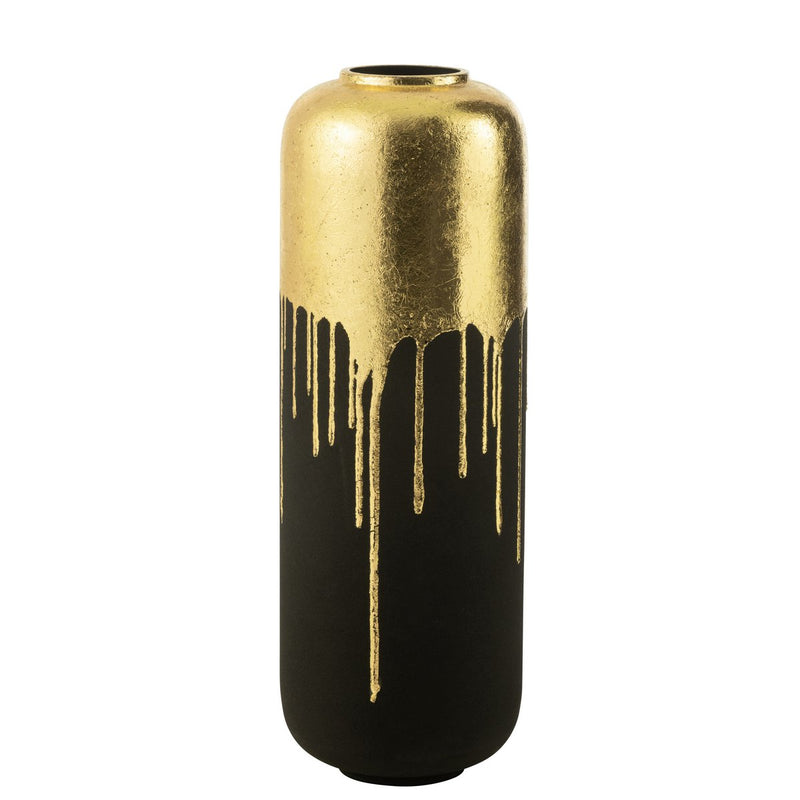 Vase Duo Metall Schwarz Gold – 70 cm