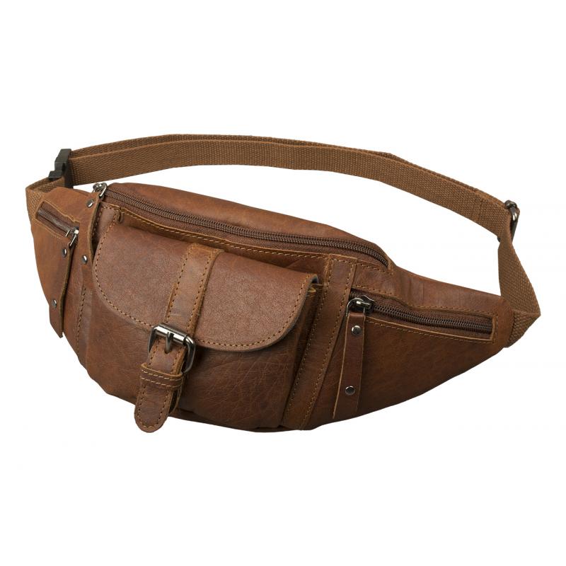 Bauchtasche Büffel Leder Vintage Hüfttasche mit Reißverschlussfächern