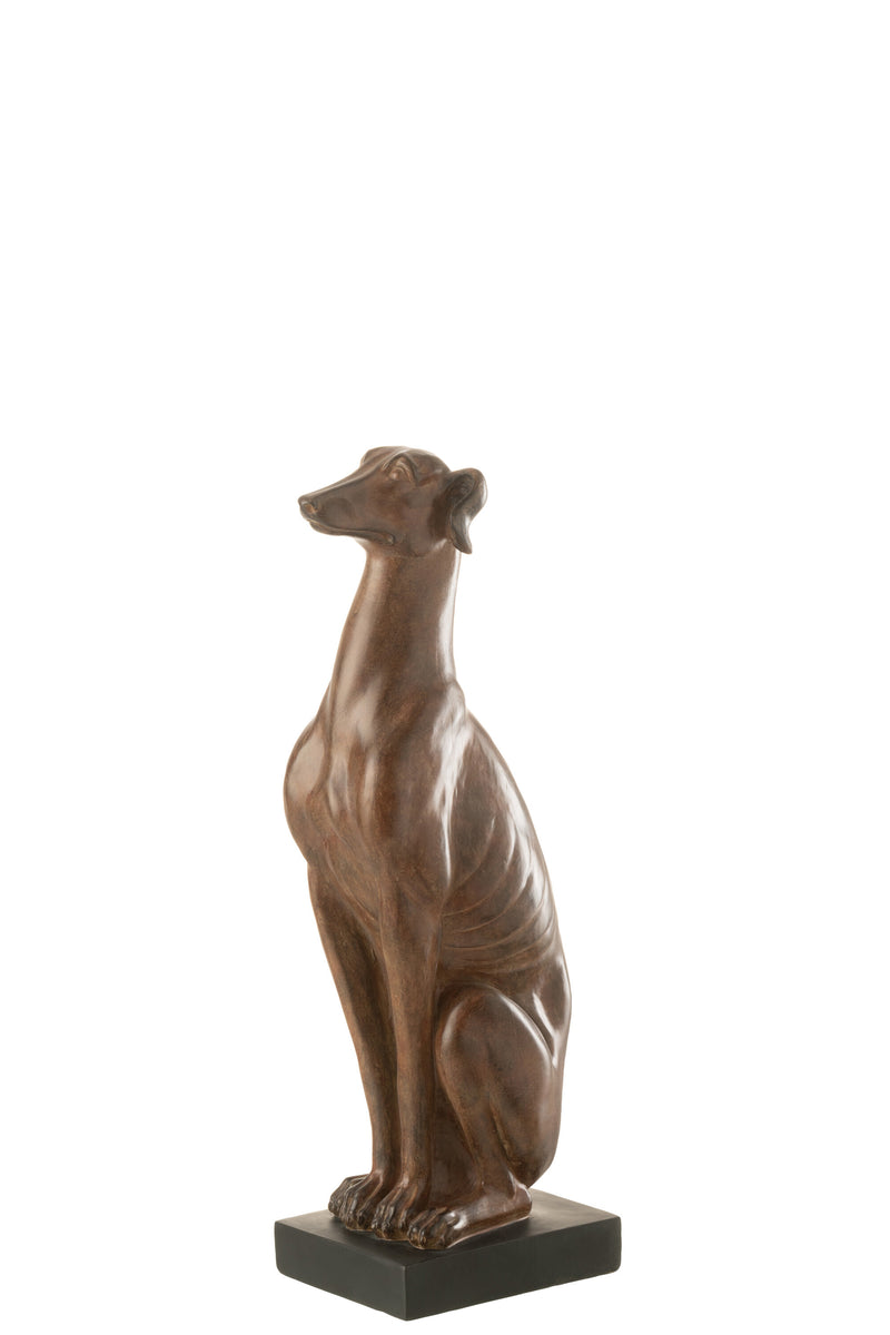 Realistische Windhund-Skulptur, Polyresin, Braun - Verfügbar in Zwei Größen