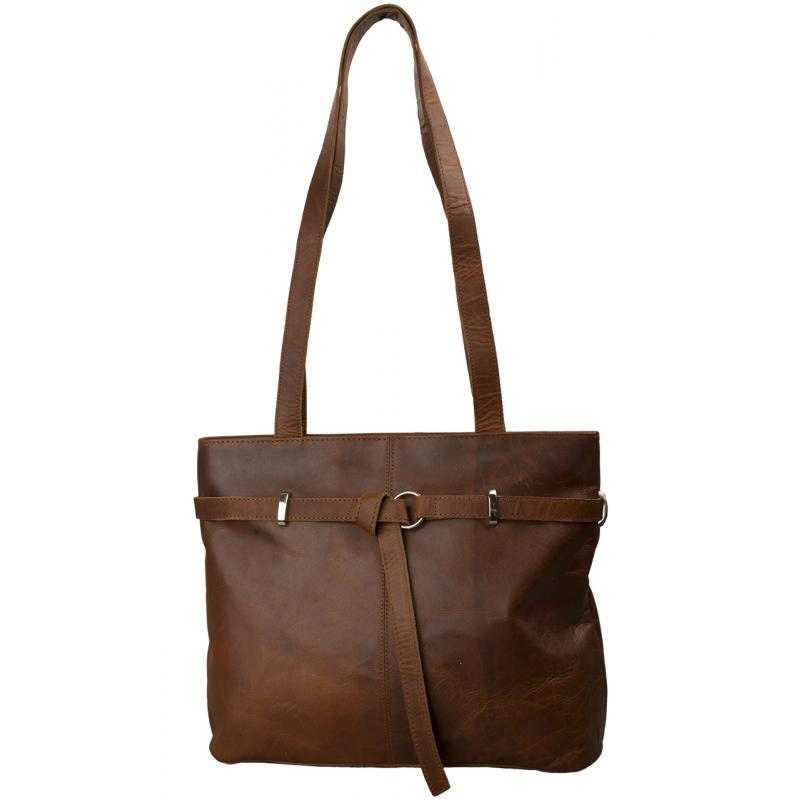 Henkeltasche Büffel Leder braun – Edle Vintage Ledertasche für Damen