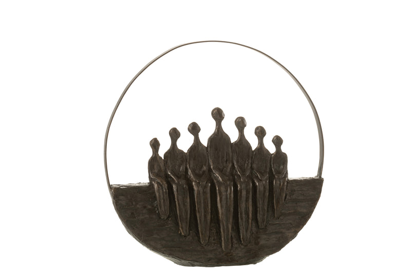 Artistic sculpture figures in a circle – dark brown