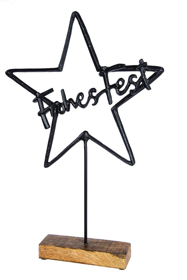 Set of 2 aluminum stars "Happy Holidays" on stick - A festive accent for the Christmas season
