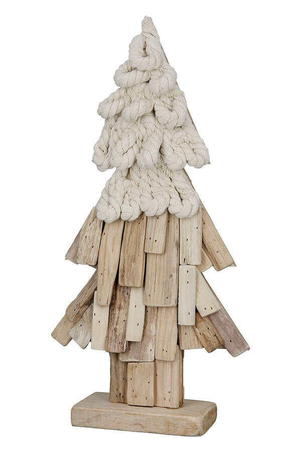 Natural set of 2 wooden Christmas trees 'Corda' - rustic Christmas decoration made of driftwood with dew