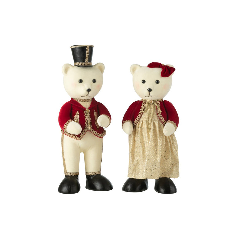 Decorative bear set in red and gold – standing 62 cm