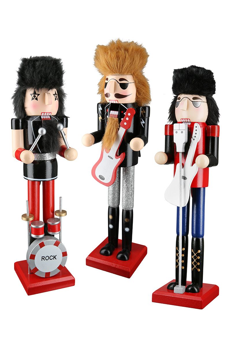 Rocker Nutcracker Set – Set of 3, 38 cm, Wood