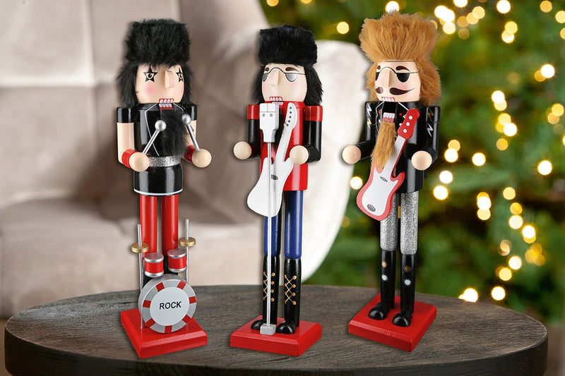 Rocker Nutcracker Set – Set of 3, 38 cm, Wood