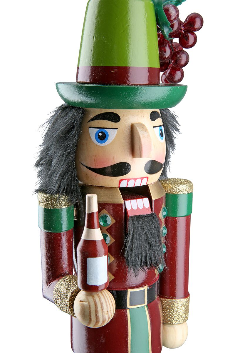 Nutcracker Wine Connoisseur Figure – 35 cm Wooden Decoration, Set of 2