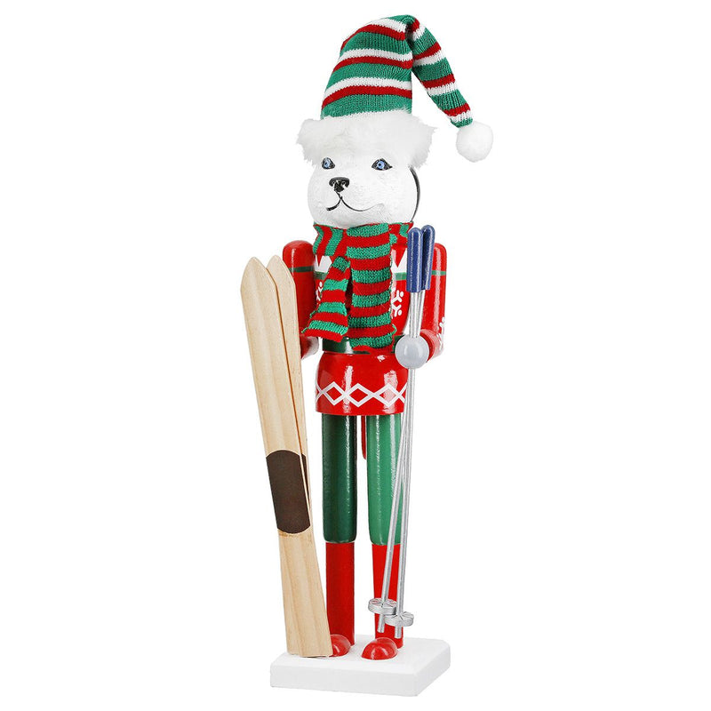 Nussknacker Hund Figuren Set 4er, Holz, 38 cm, Mehrfarbig