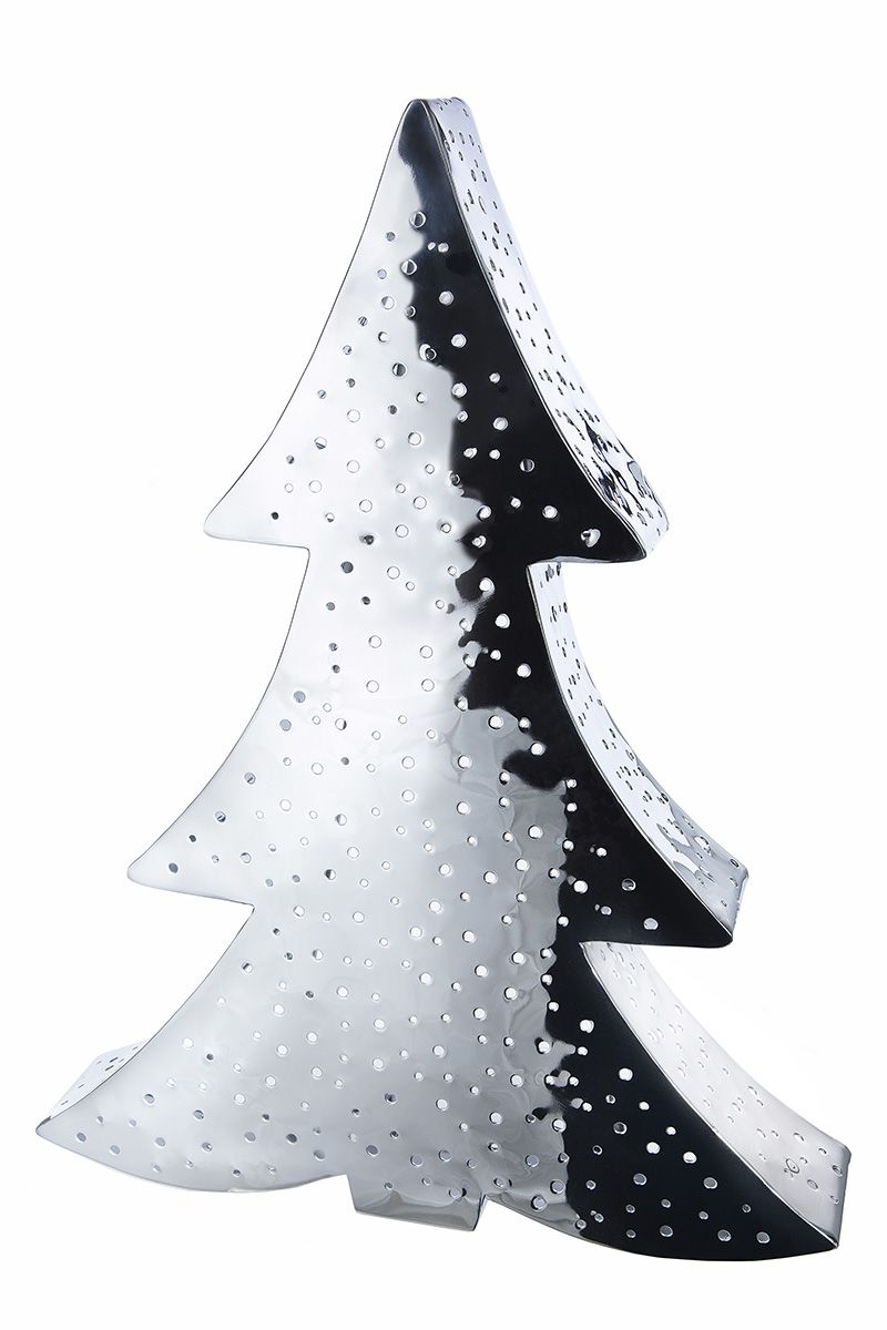 Metal lantern "Silverpine" - glowing Christmas trees for festive elegance, height 70cm or 90cm