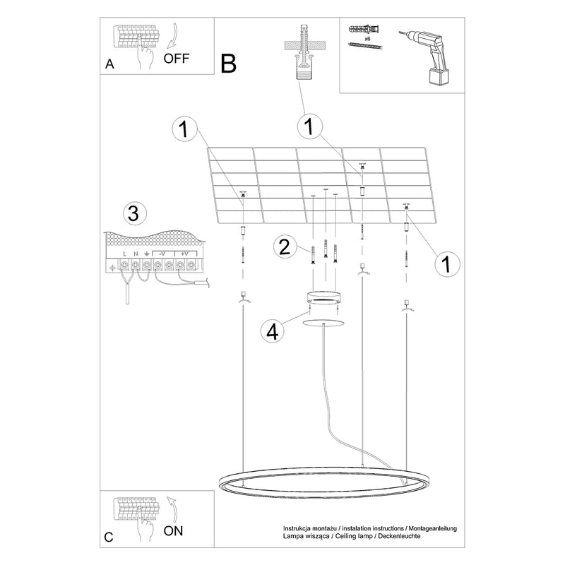 Kronleuchter RISA 120 schwarz LED 3000K