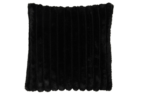 Set van 4 kussens "Corduroy" van polyester in de kleur zwart 