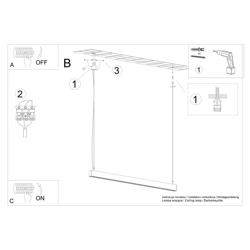 Plafond SOREN zwarte LED 3000K