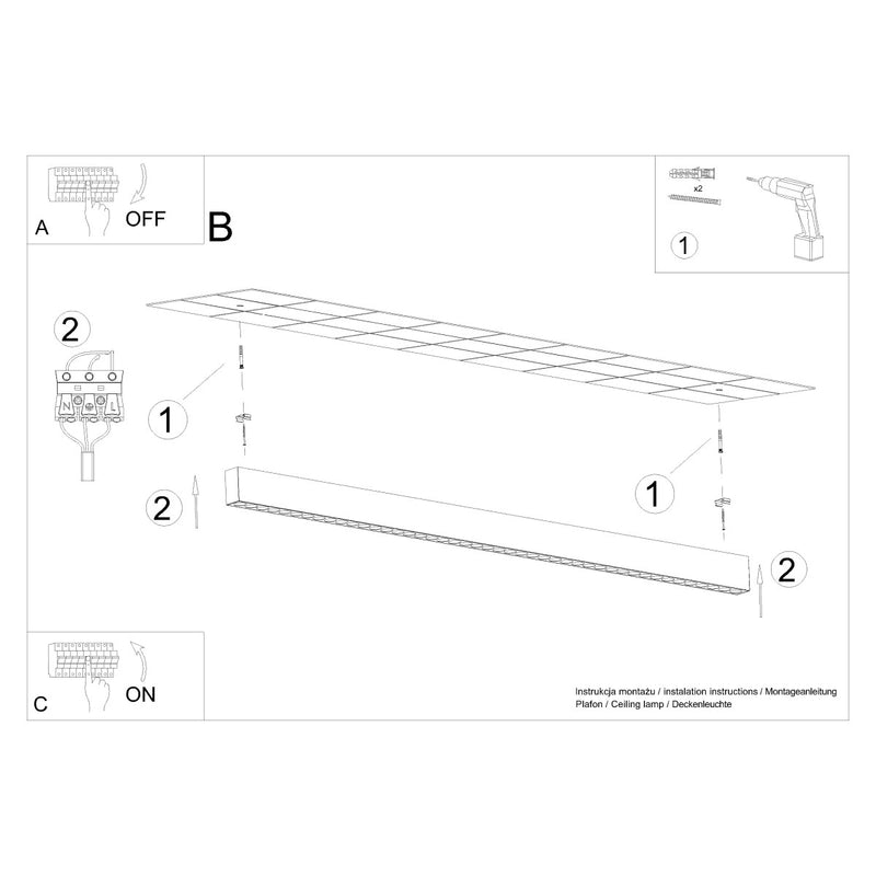 Ceiling SOREN black LED 4000K