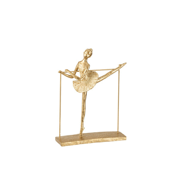 Elegante Ballerina-Skulptur in Gold – Seitliches Bein