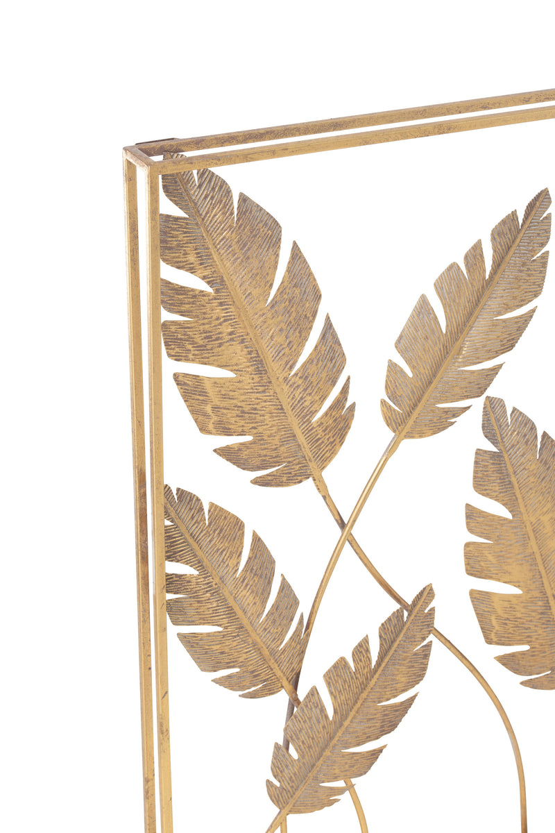 Elegante wanddecoratie "Golden Leaves" van metaal