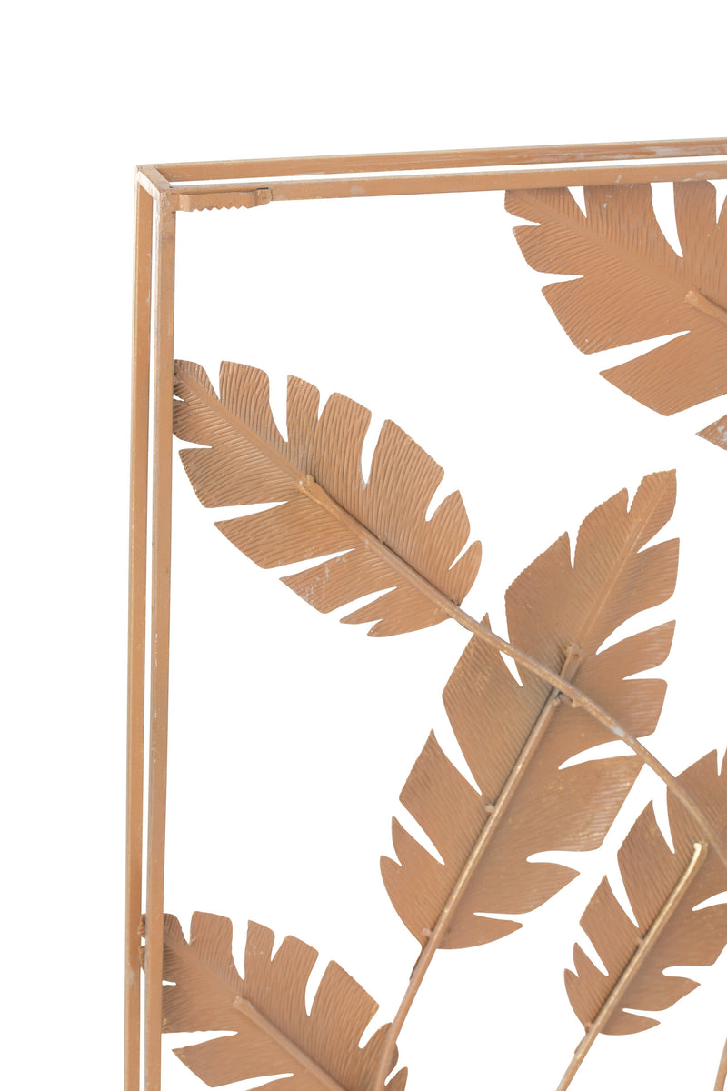 Elegant wall decoration "Golden Leaves" made of metal