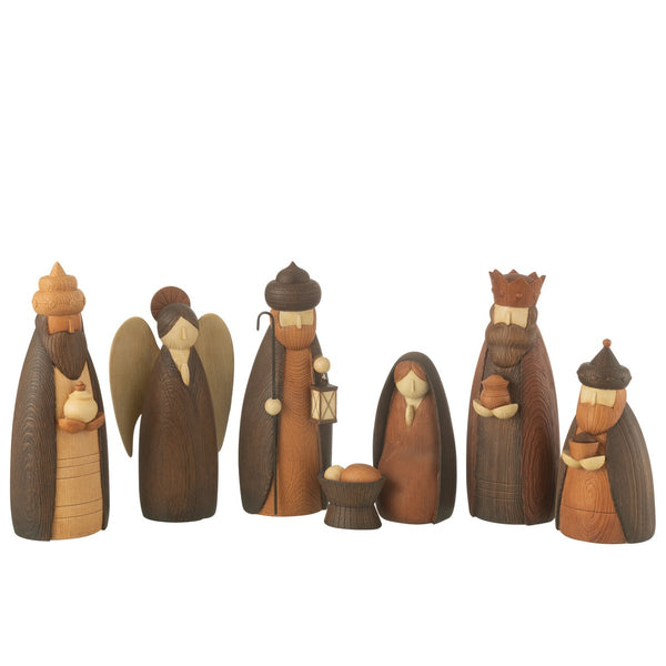 7-piece nativity figure set in brown – 28 cm