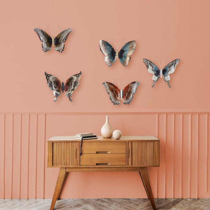 Mariposa – (Set mit 5 Schmetterlingen) – 40 x 40 cm