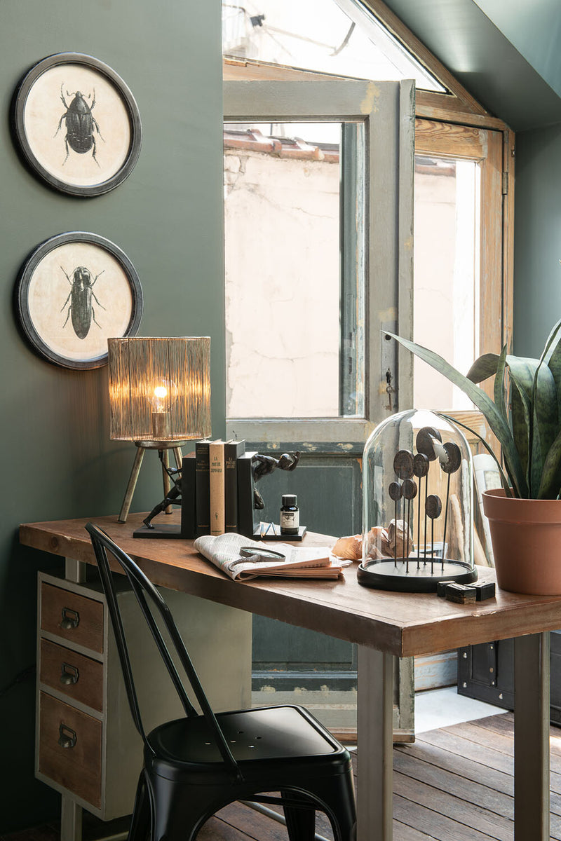 2er Set Elegante Tischlampen aus Metall in Antik Braun - Zeitloses Design für Modernes Wohnen