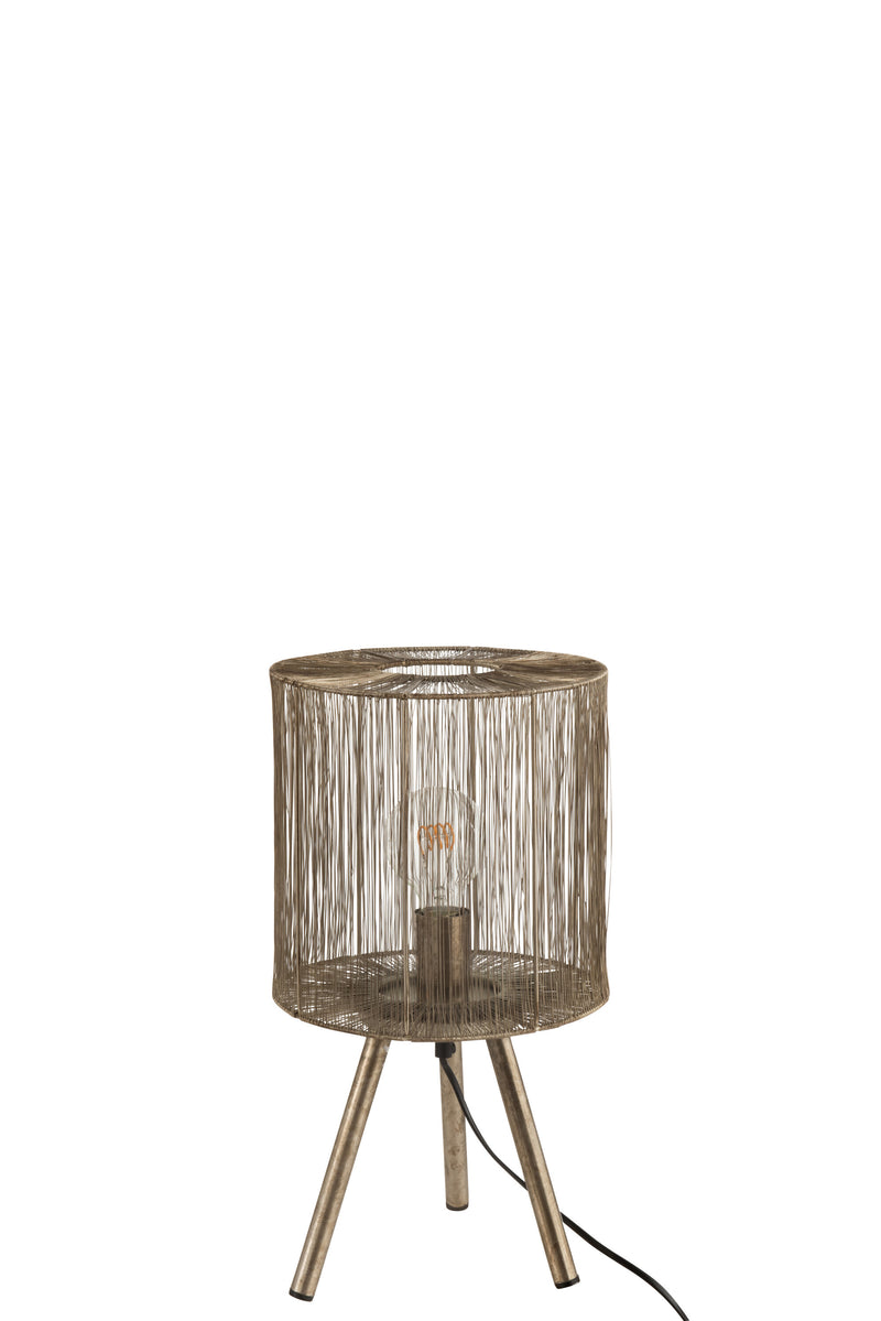 Set of 2 elegant table lamps made of metal in antique brown - timeless design for modern living 