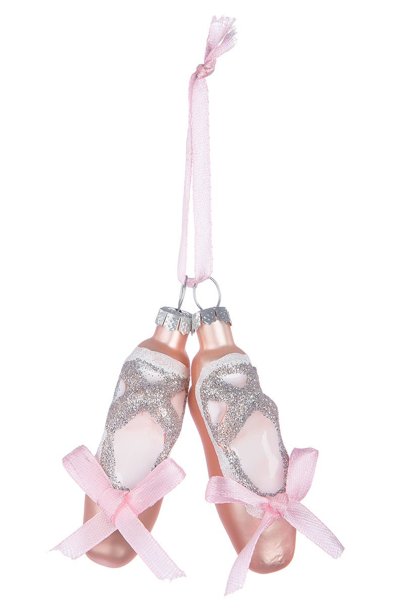 Exquisite glass ballet shoes as tree decorations. A touch of elegance for your Christmas tree