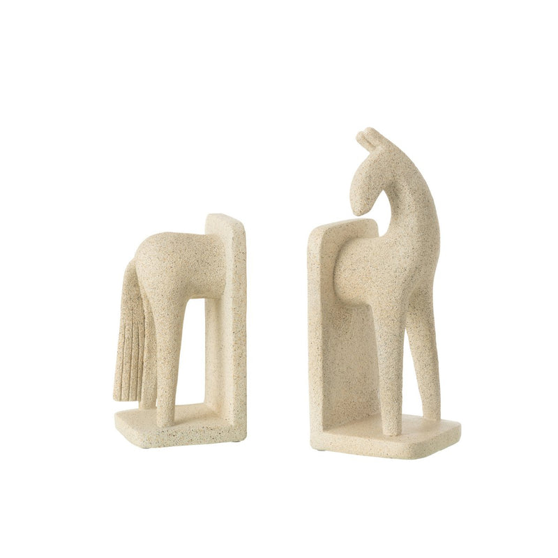 Bookend Horse Modern Beige 2-piece set