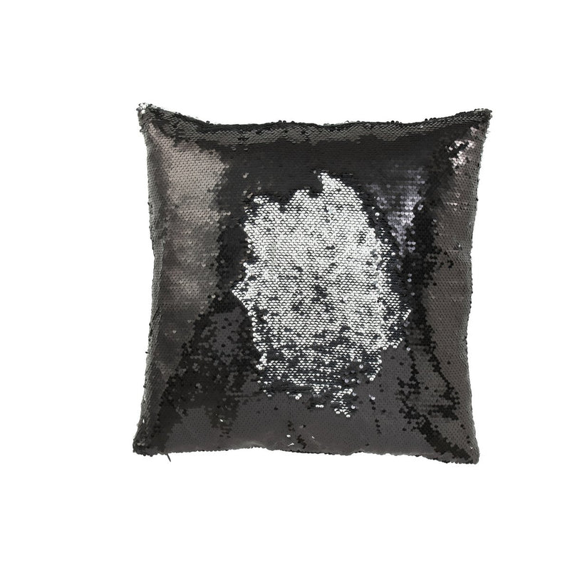 Reversible Sequin Cushion – Black Silver – 45x45 cm