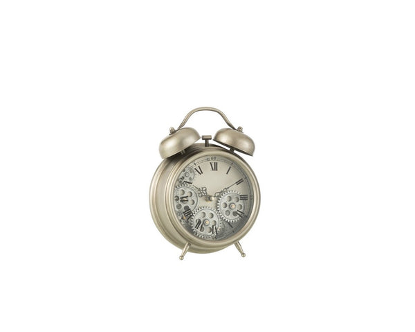 Stylish alarm clock with Roman numerals – silver