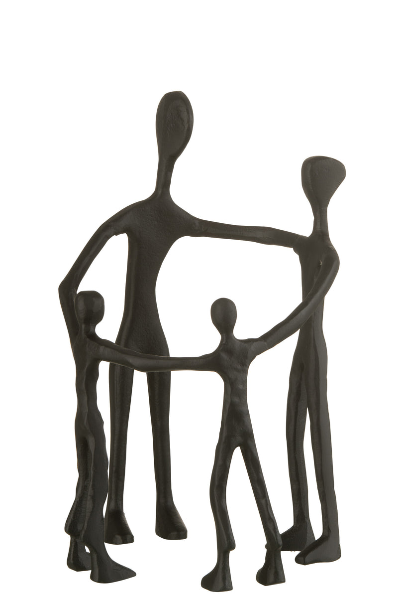 Exclusive set of 2 figure family circle made of aluminum in black - perfect as a gift and decoration