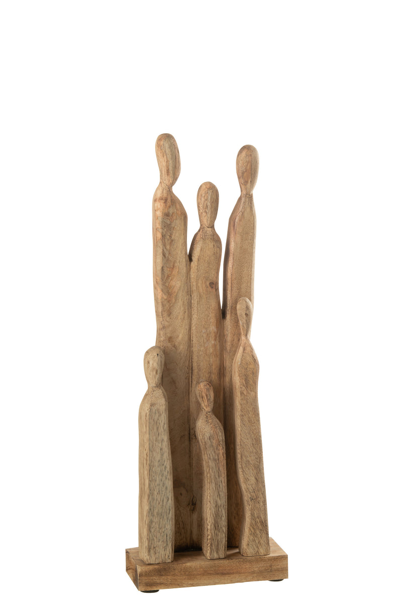 Set of 2 group of people natural wood