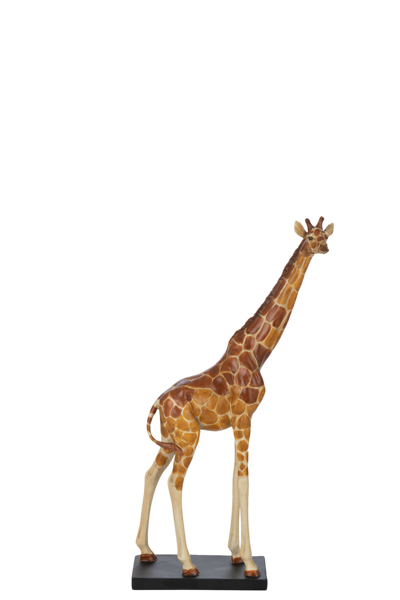 Authentieke polyresin giraf in natuurlijke kleur - decoratieve sculptuur in drie maten
