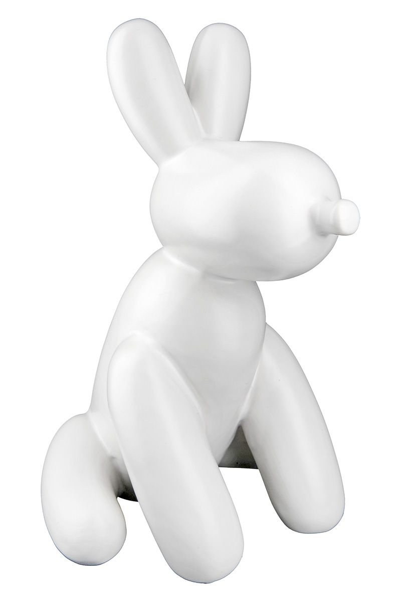 Ballonhond keramiek figuur in zwart of wit - moderne kunstdecoratie, 25 cm hoog