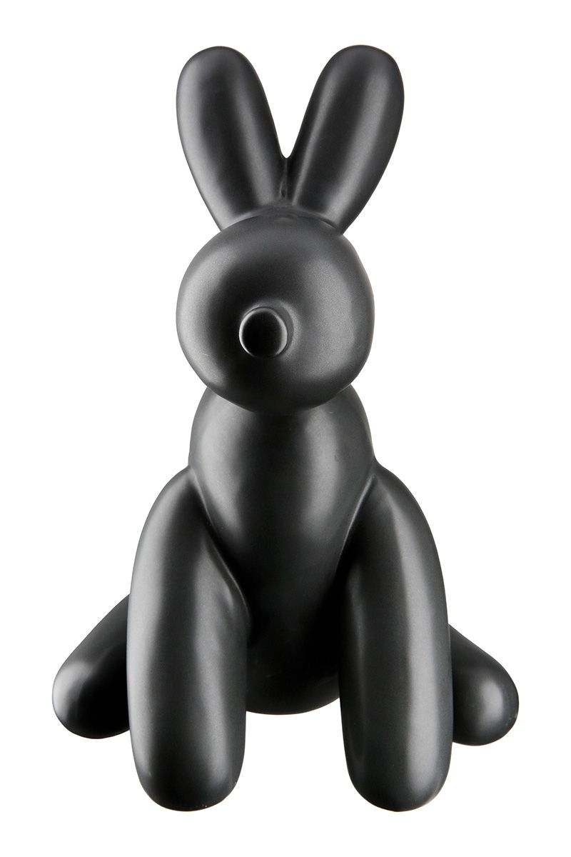 Ballonhond keramiek figuur in zwart of wit - moderne kunstdecoratie, 25 cm hoog