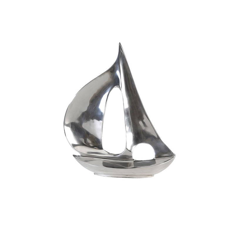 Modern decorative sailboat "Gleitwelle" made of aluminum, 35 cm high