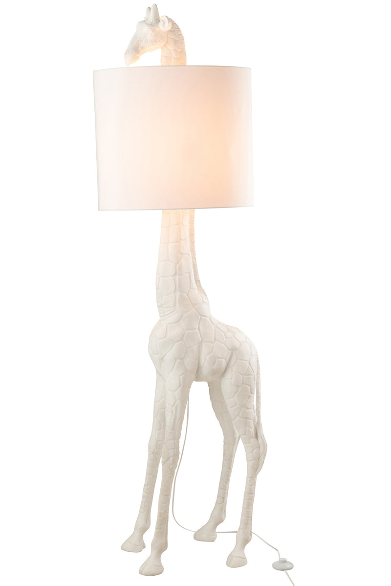 Elegant white poly giraffe shaped floor lamp - An exquisite piece for any room