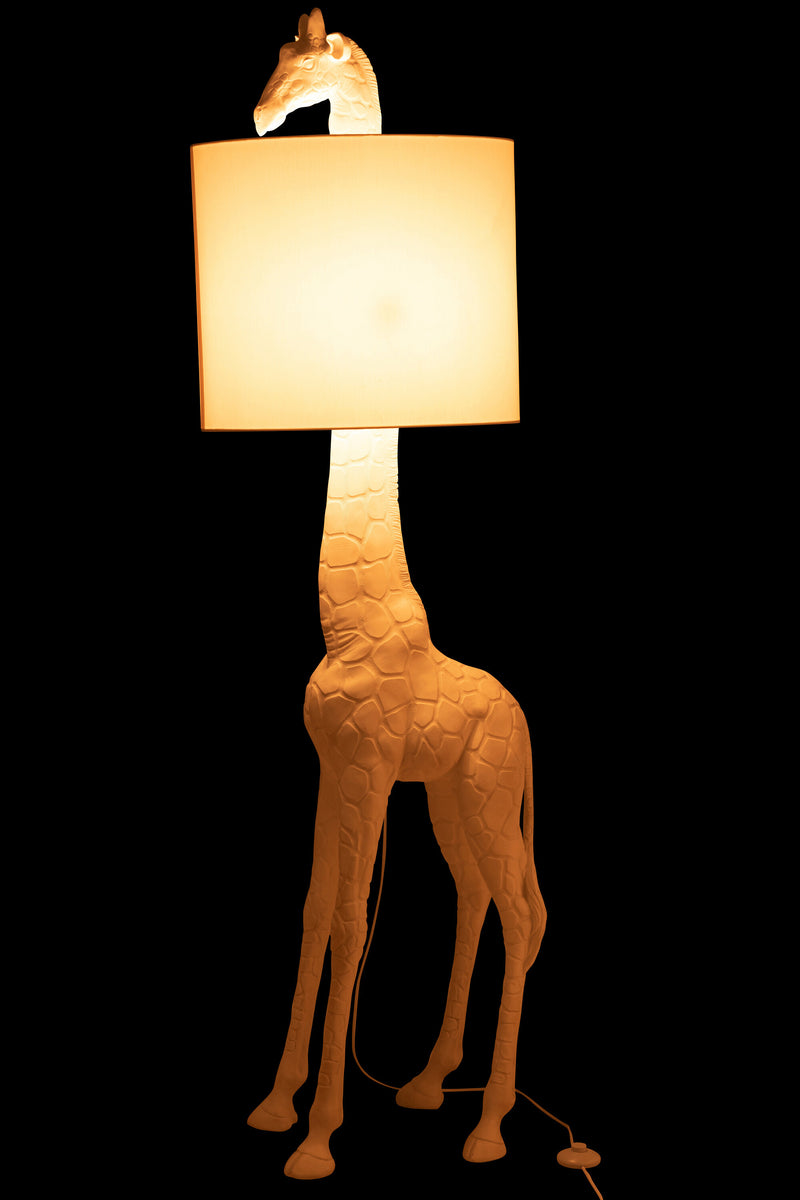 Elegante witte poly giraffe-vormige vloerlamp - Een prachtig stuk voor elke kamer