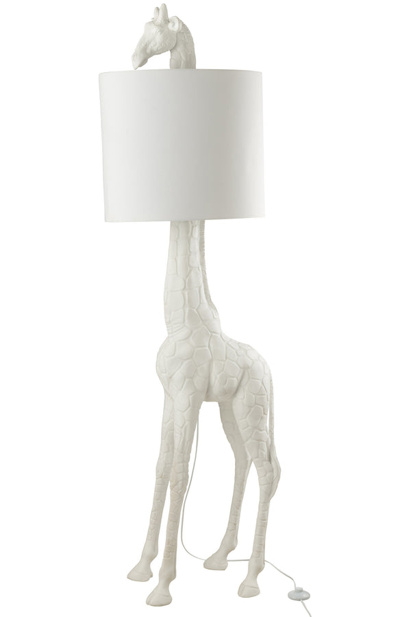 Elegant white poly giraffe shaped floor lamp - An exquisite piece for any room