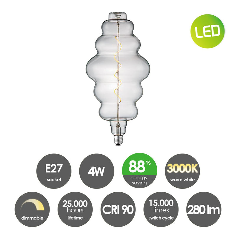 Home Sweet Home dimmbare LED Cloud Spiral E27 4W 280lm 3000k Klar