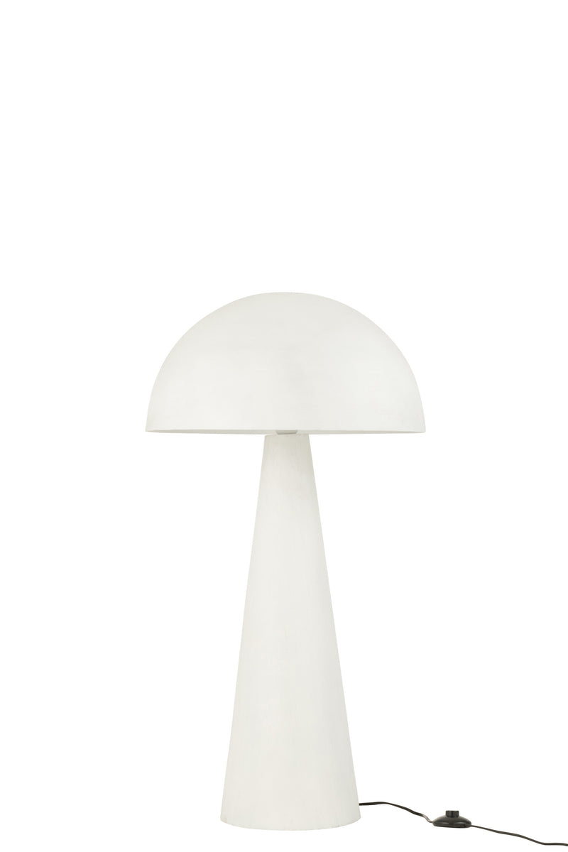 Vloerlamp Mushroom Design, Mat Wit Metaal - Compact Formaat