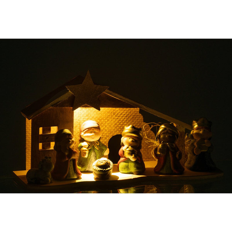 J-Line Christmas Nativity Scene with LED Porcelain Mix, Large