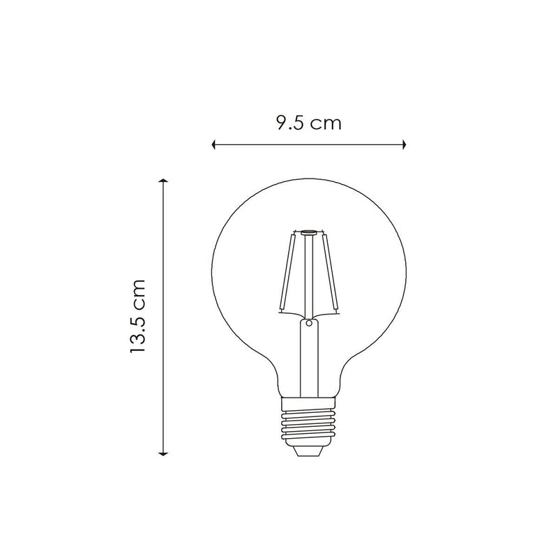 Home Sweet Home dimmbare LED Globe Deco E27 G95 6W 160Lm 1800K Rauch