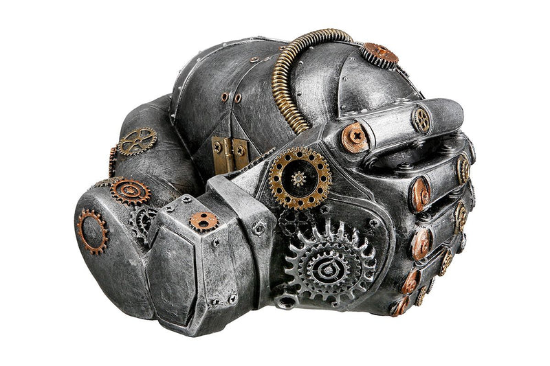 Poly Skulptur Steampunk Herz in Händen Liebesausdruck in mechanischer Kunst