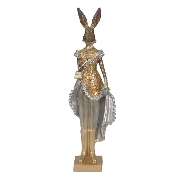 Deko Hase Madame Karotte in goldfarben 11x8x33 cm