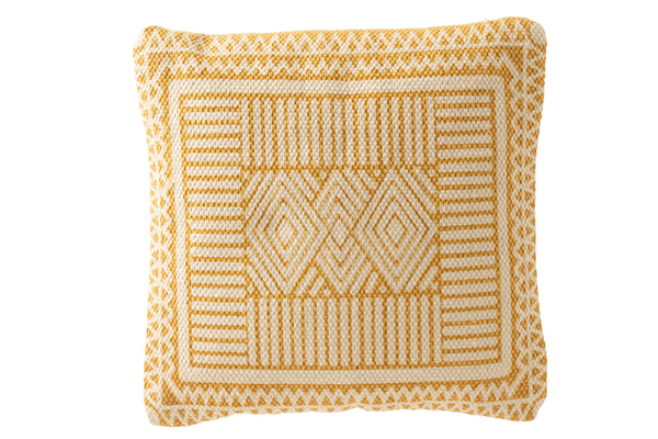 Set of 4 Bali Cotton White Ocher Cushions - Exotic flair for your home