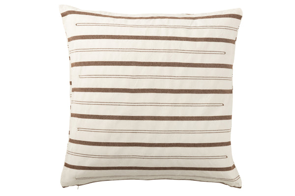 Elegant accents - set of 4 pillows Lines made of cotton in white/brown