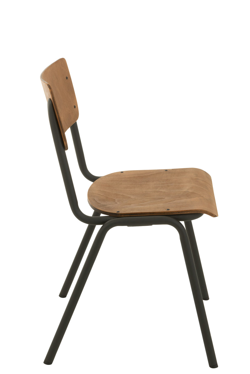 Set of 2 chairs made of wood and metal in brown or black - timeless design with high resilience179