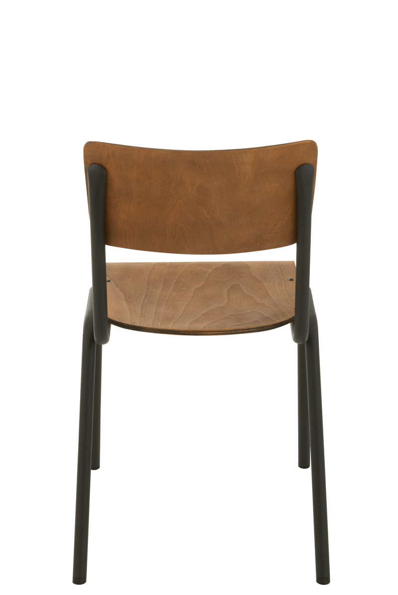 Set of 2 chairs made of wood and metal in brown or black - timeless design with high resilience179